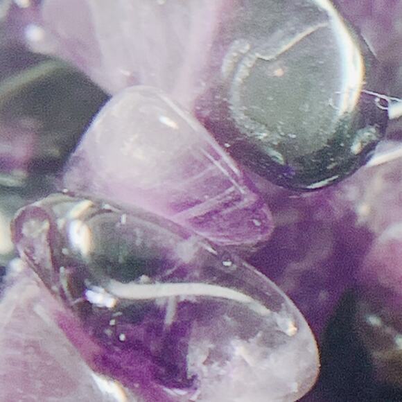 VTG Y2K Amethyst Chip Necklace 36" Natural Purple Gemstone Boho Strand Jewelry - Picture 7 of 16